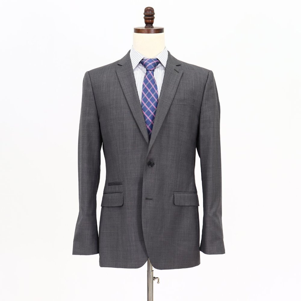 Express 40S Gray Solid 2-Button Sport Coat Blazer Jacket W038